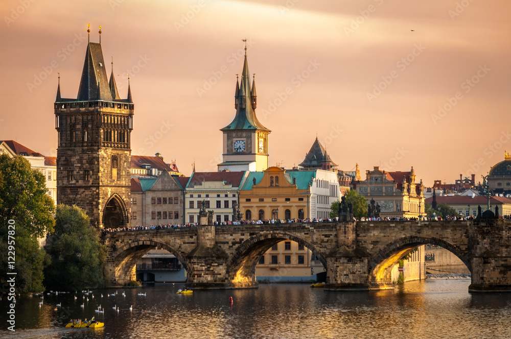 Prague Cityscape - obrazy, fototapety, plakaty 