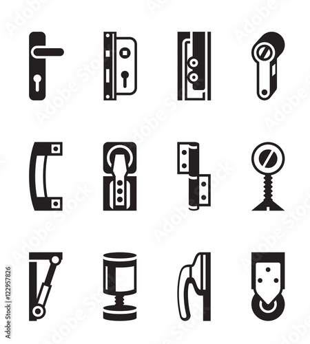 Interior and exterior fasteners - vector illustration