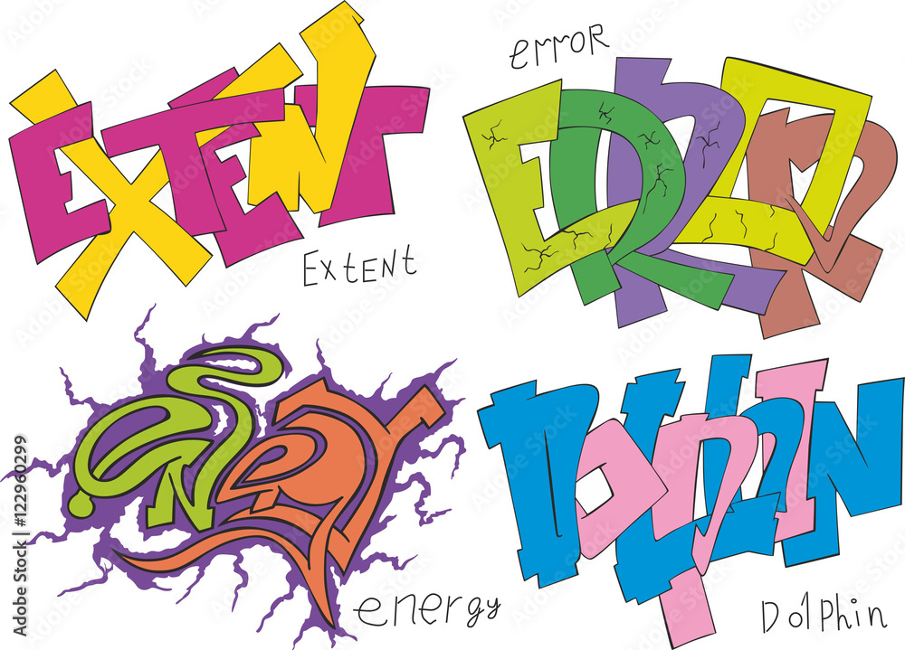Fototapeta premium Extent, error, energy and dolphin graffiti