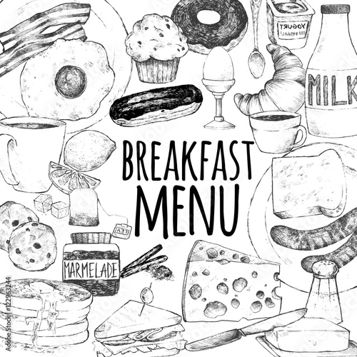 Template European breakfast menu