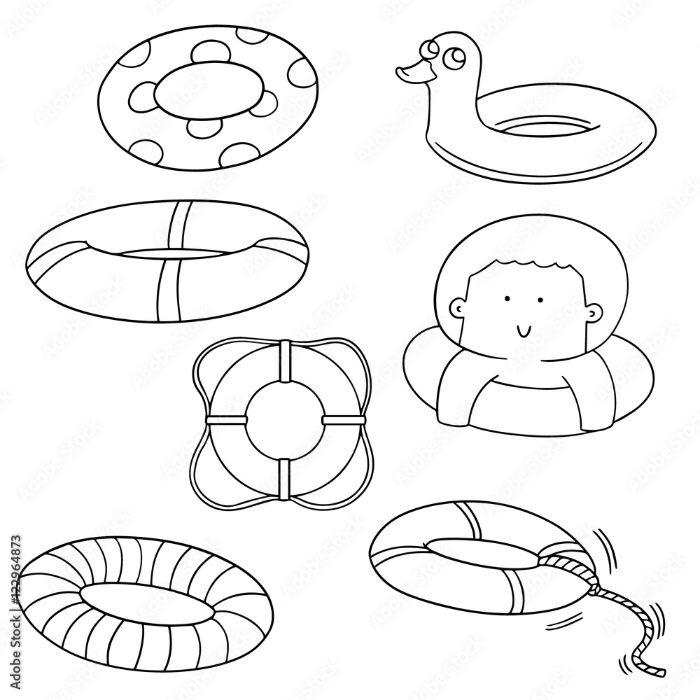 vector set of life ring