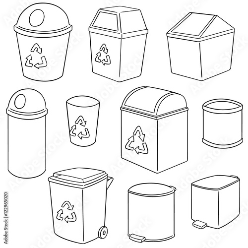 vector set of recycle garbage