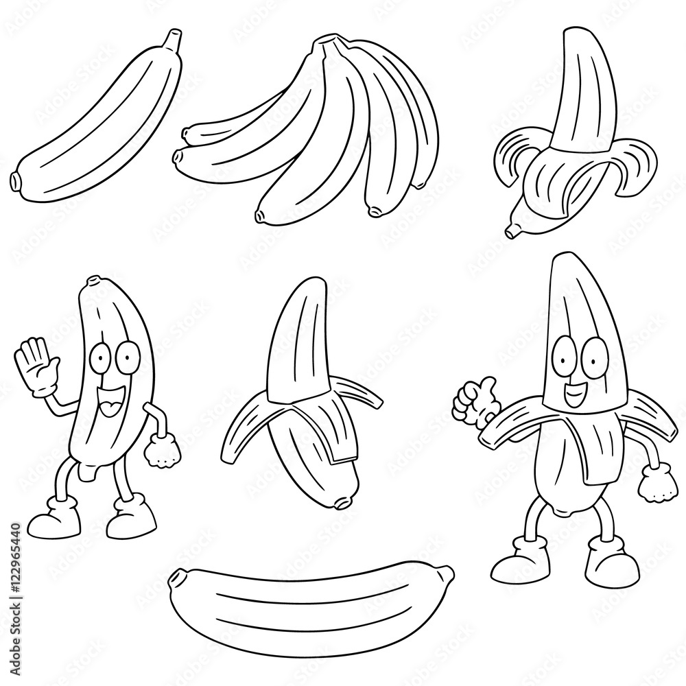 vector set of banana