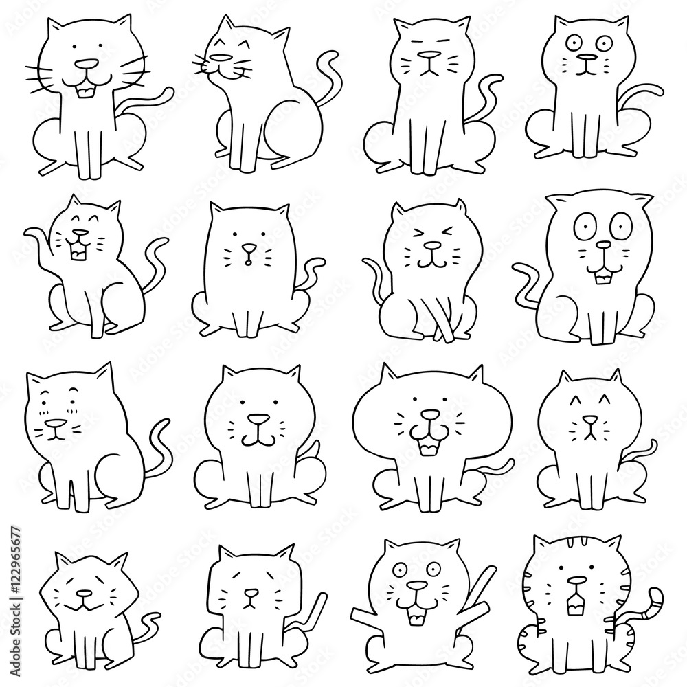 vector set of cat