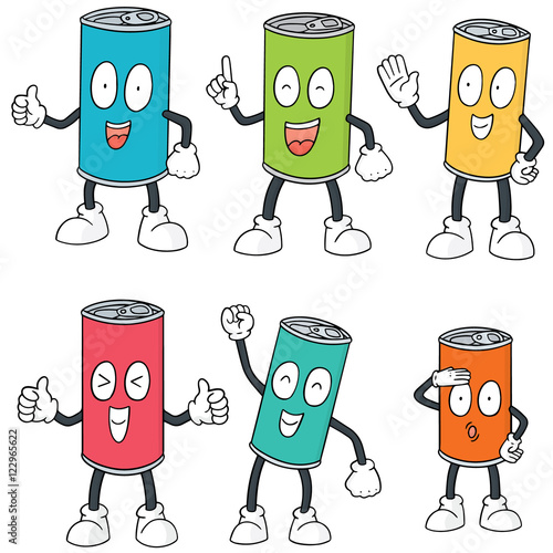 vector set of can cartoon