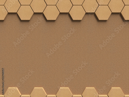 Paper texture hexagon pattern with background template for presentation, 3D rendering 
