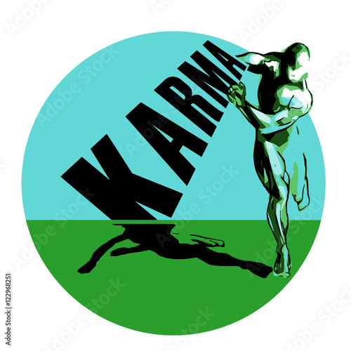 the shadow, metaphor of karma or karman photo