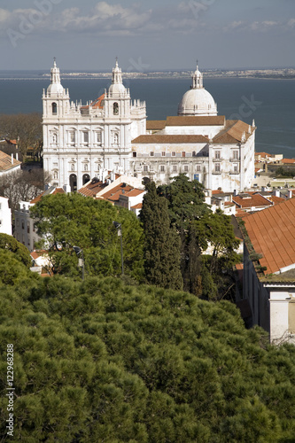 Sao Vicente and Santa Engracia churches from Saint Geroge castle, Lisbon photo