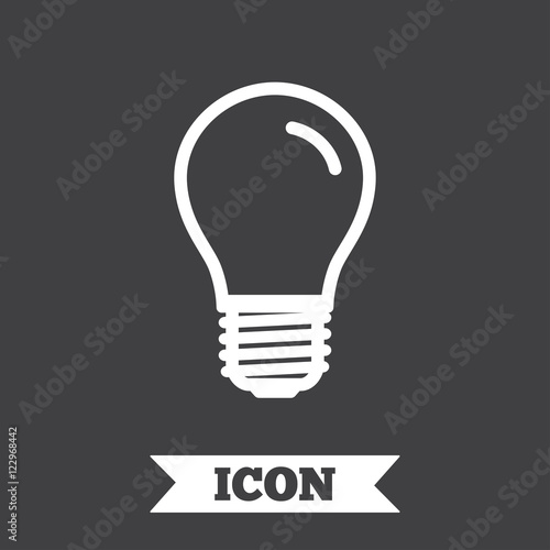 Light bulb icon. Lamp E27 screw socket symbol.