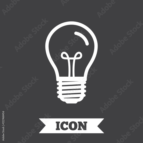 Light bulb icon. Lamp E27 screw socket symbol.