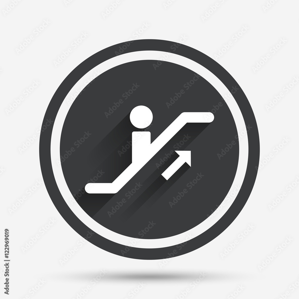 Escalator staircase icon. Elevator moving stair. Escalator staircase icon. Elevator moving stair.