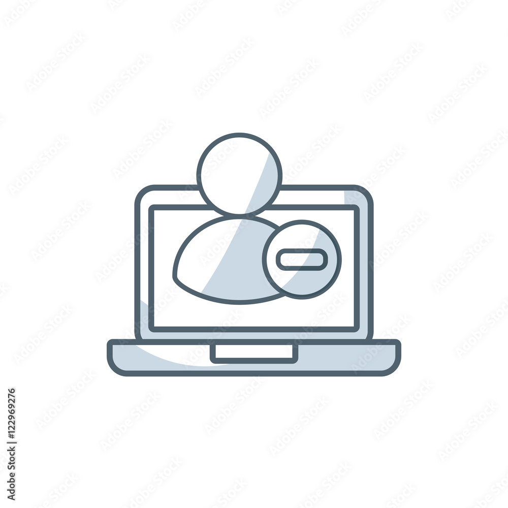 laptop computer portable device with social marketing icon vector illustration design laptop computer portable device with social marketing icon vector illustration design