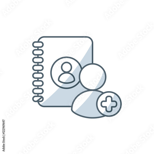 directory book with social medica icon vector illustration design