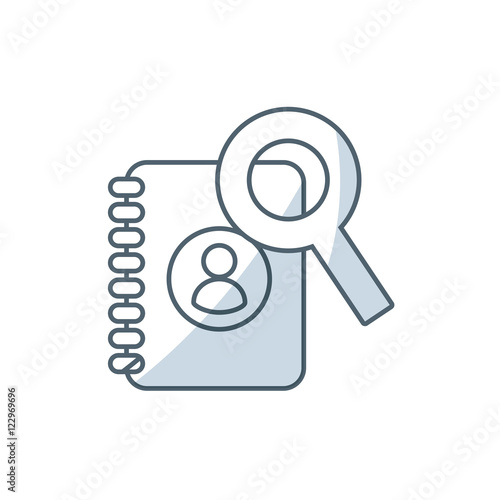 directory book with social medica icon vector illustration design