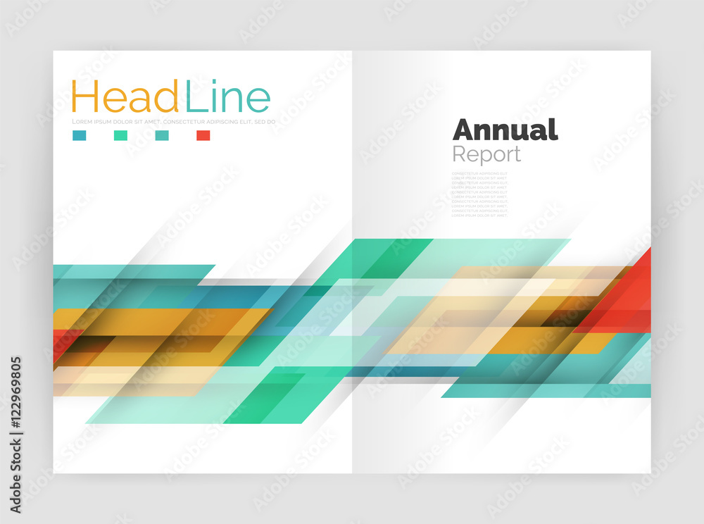 Naklejka premium Geometric business annual report templates, modern brochure flyer template