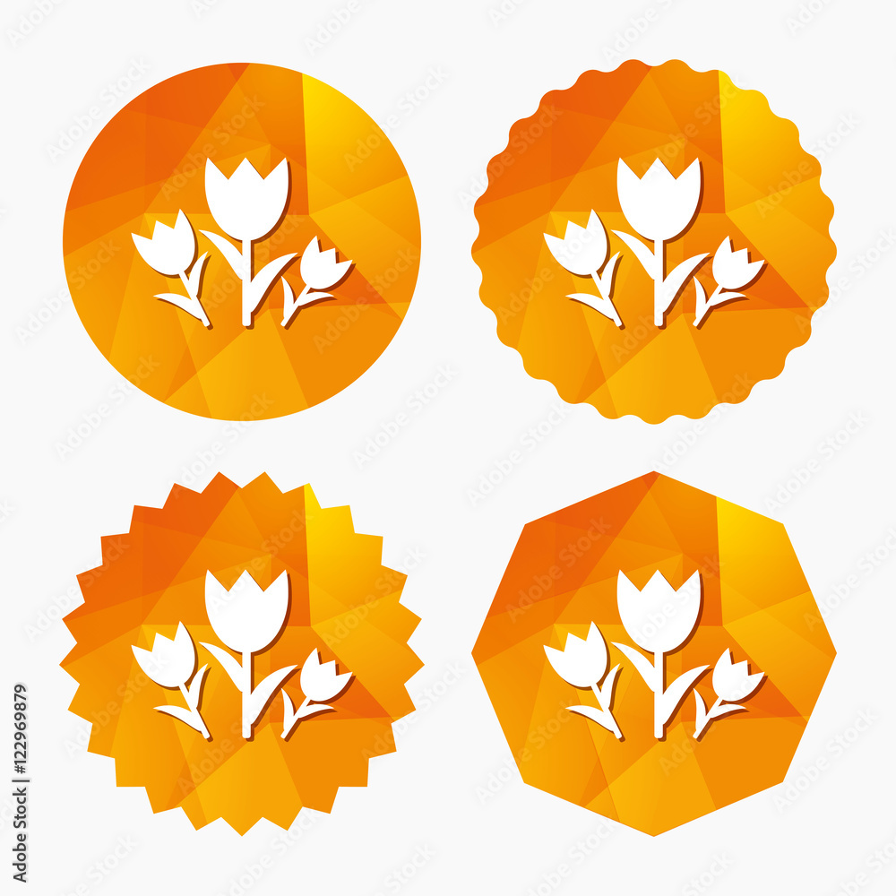Flowers sign icon. Roses symbol. Flowers sign icon. Roses symbol.