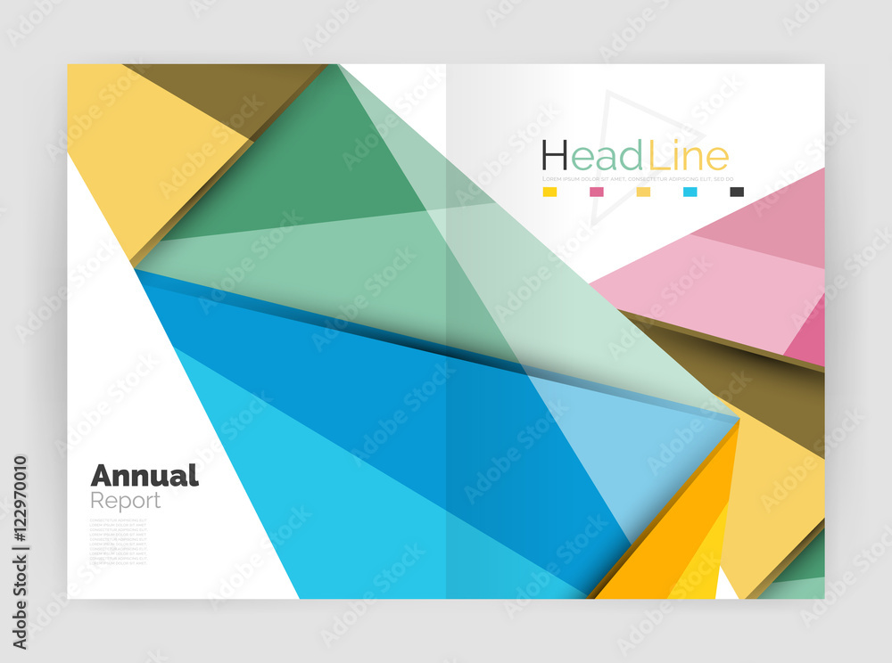 Low poly shapes design for business brochure template