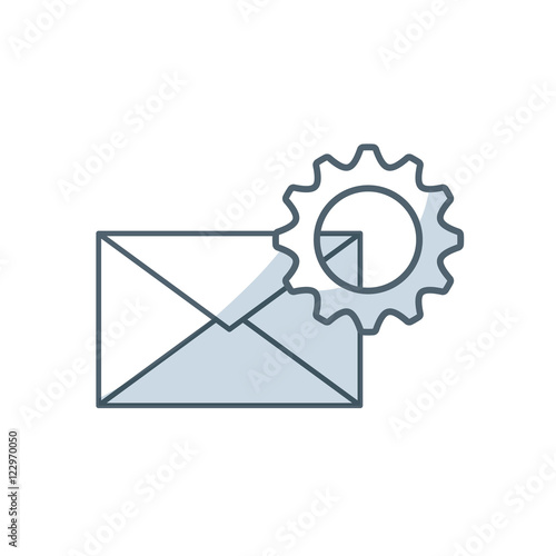 envelope letter with social media icon vector illustration design