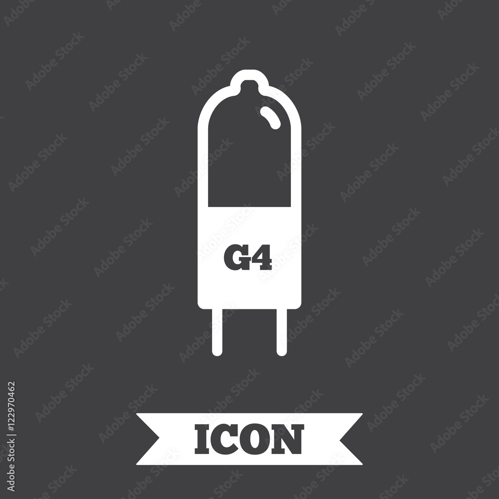 Naklejka premium Light bulb icon. Lamp G4 socket symbol.