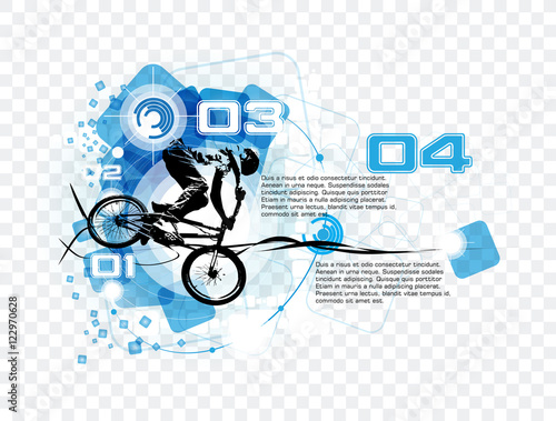 BMX, extreme and fun sport, vector illustartion for banner or poster