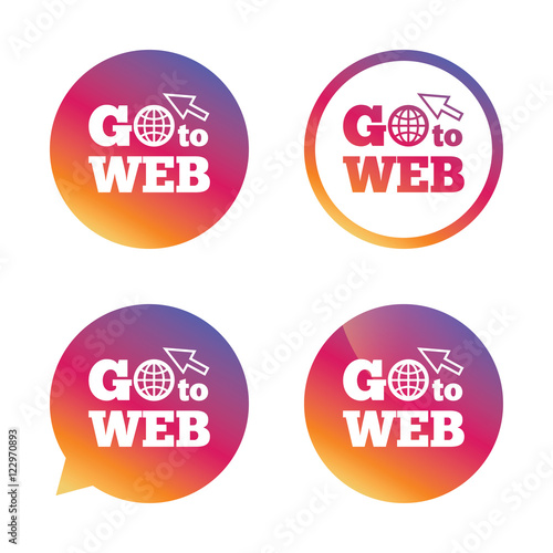 Go to Web icon. Internet access symbol.