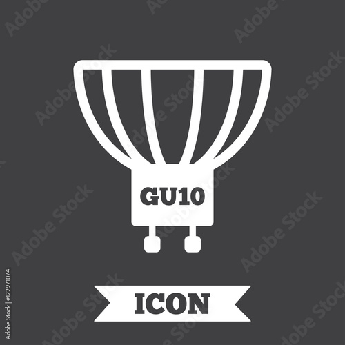 Light bulb icon. Lamp GU10 socket symbol.