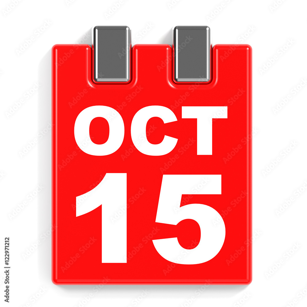 October 15. Calendar on white background. October 15. Calendar on white background.