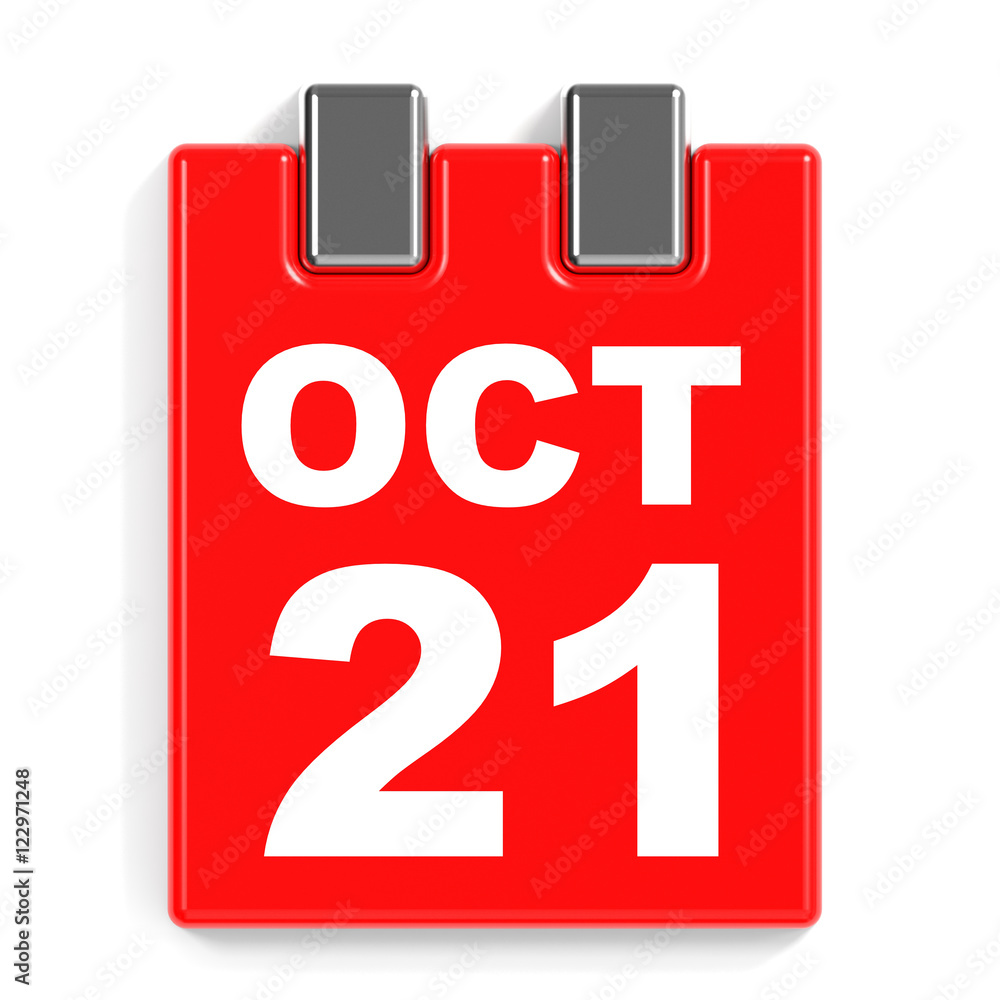 October 21. Calendar on white background. October 21. Calendar on white background.