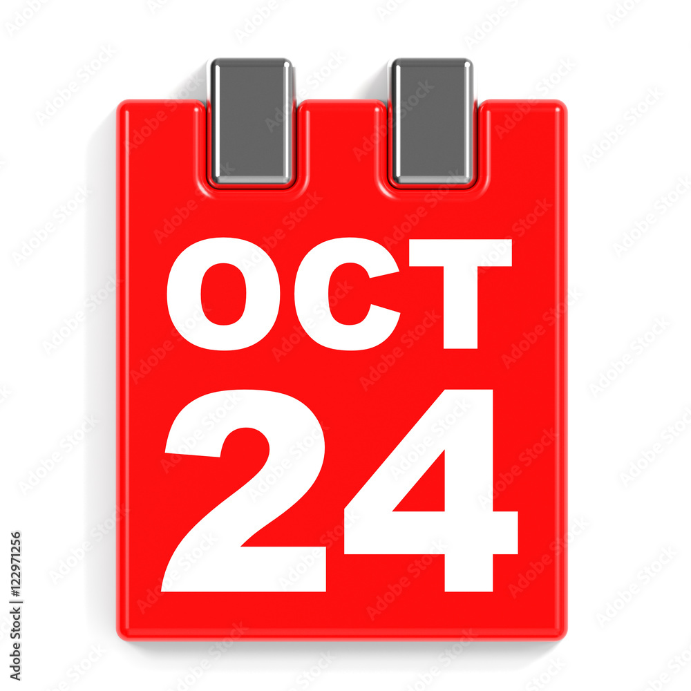 October 24. Calendar on white background. October 24. Calendar on white background.