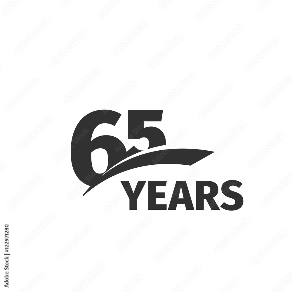 Isolated abstract black 65th anniversary logo on white background. 65 number logotype. Sixty -five years jubilee celebration icon. Sixty-fifth birthday emblem. Vector anniversary illustration. Isolated abstract black 65th anniversary logo on white background. 65 number logotype. Sixty -five years jubilee celebration icon. Sixty-fifth birthday emblem. Vector anniversary illustration.