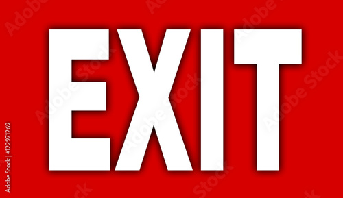 Red exit with shadow