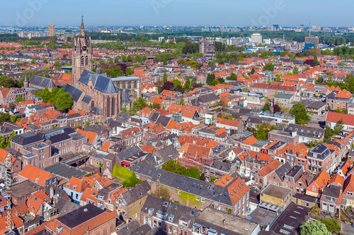 View of the roofs of the houses of Delft, Netherlands