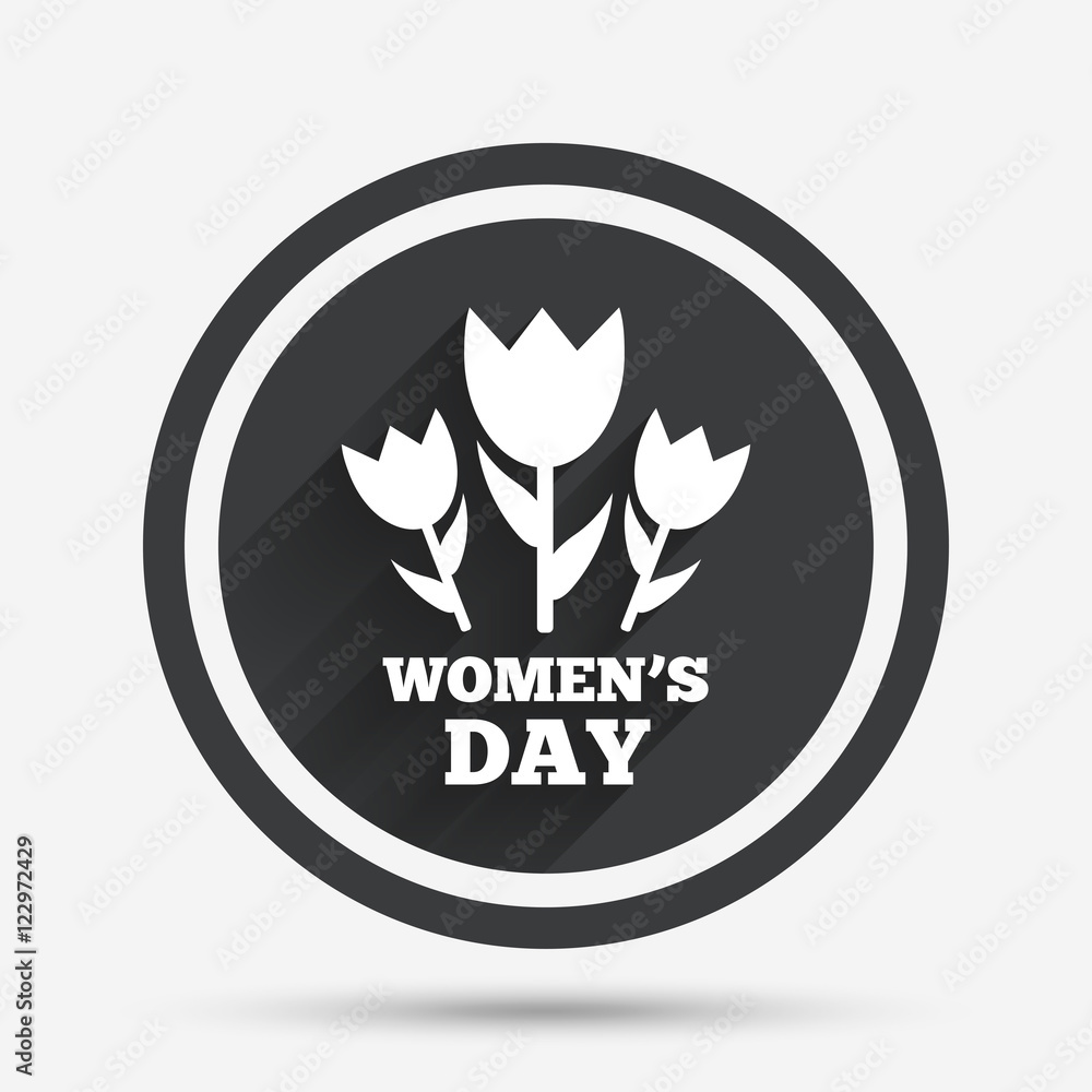 8 March Women's Day sign icon. Flowers symbol. 8 March Women's Day sign icon. Flowers symbol.