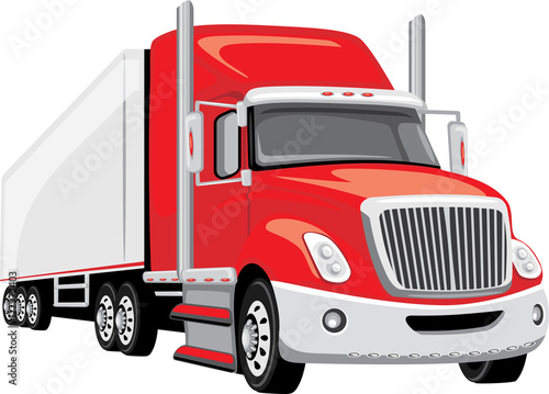 Red semi truck