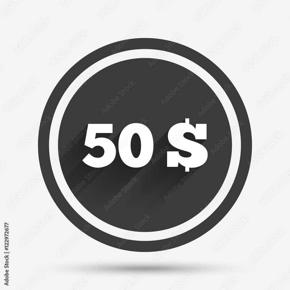 50 Dollars sign icon. USD currency symbol. 50 Dollars sign icon. USD currency symbol.