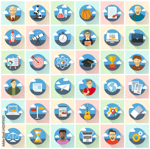 Education vector icons.