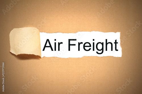 package paper carton torn to reveal white space air freight