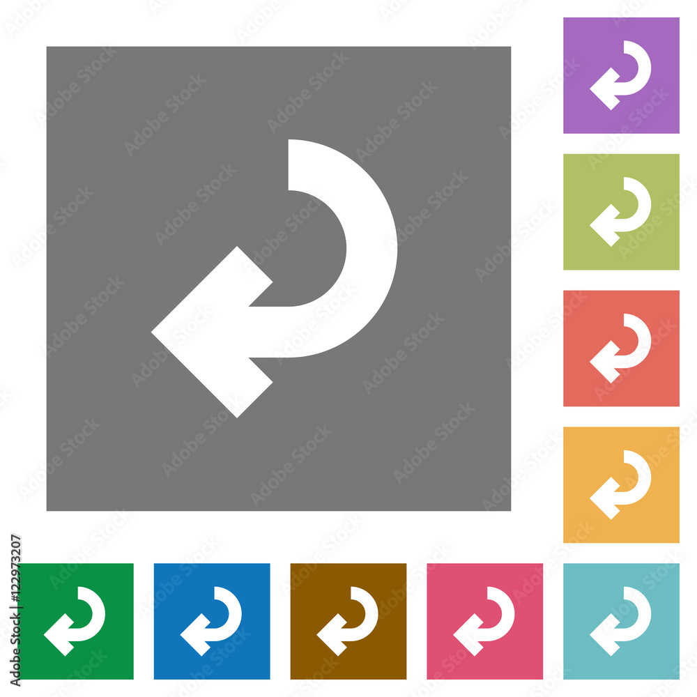 Return arrow square flat icons Return arrow square flat icons