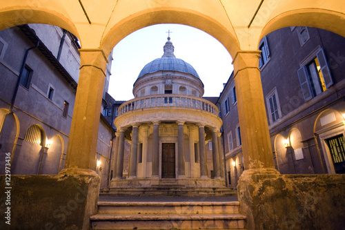 Canvas Print The tempietto of San Pietro in Montorio, by Bramante, Rome.
