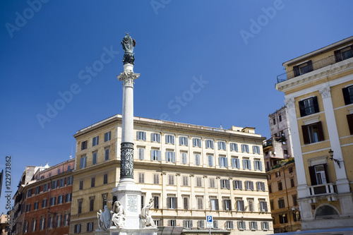 Piazza di Spagna with the Immacolata monument, Rome photo