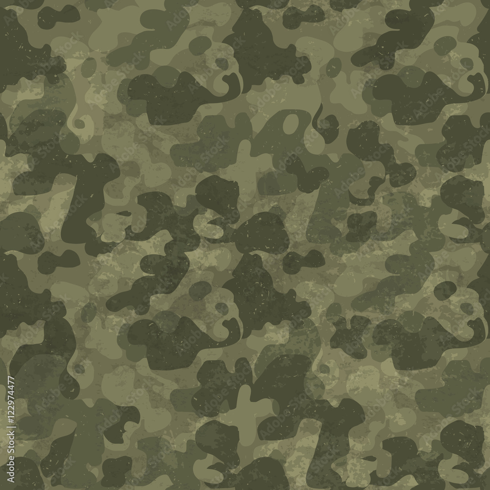 Military camouflage seamless pattern. Grunge and aged. Four colo Military camouflage seamless pattern. Grunge and aged. Four colo