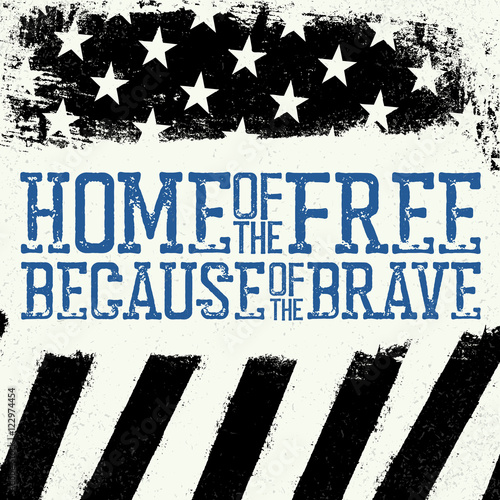 Thin Blue Line Flag. American Flag with Thin Blue Line. Home of