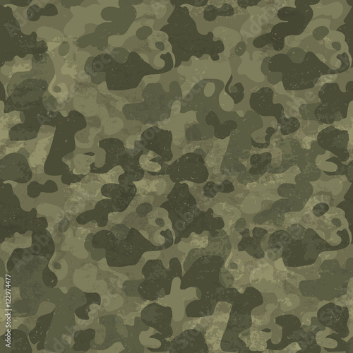 Military camouflage seamless pattern. Grunge and aged. Four colo