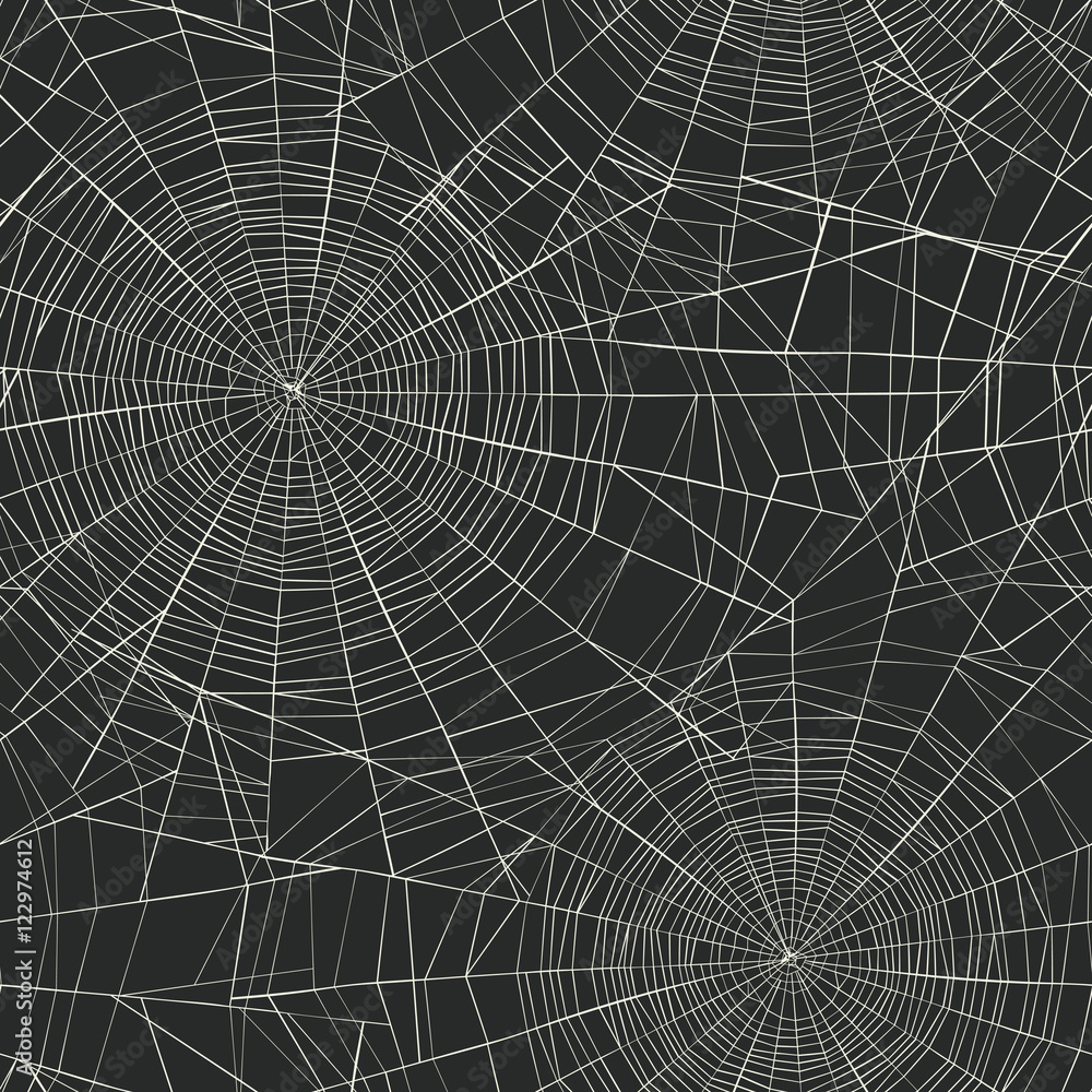 Halloween themed seamless pattern. Spider web background.