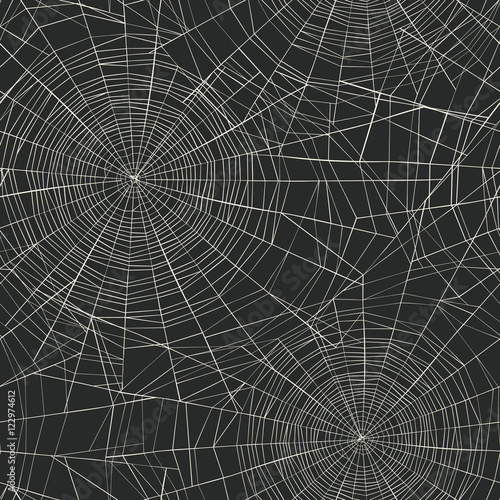 Halloween themed seamless pattern. Spider web background.