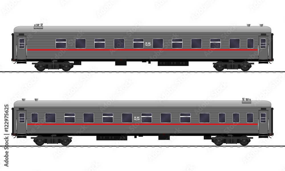 Passenger train cars. Railway carriage. vector Passenger train cars. Railway carriage. vector