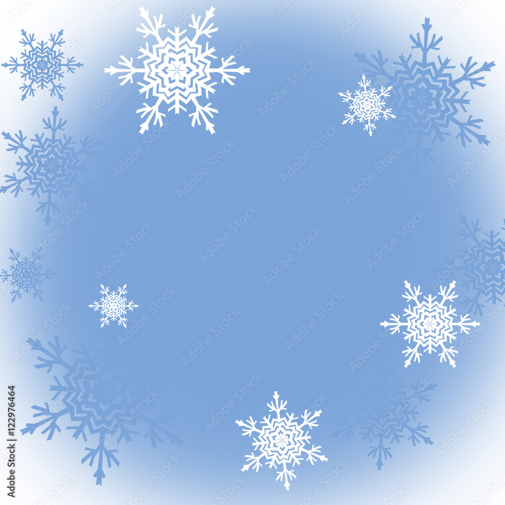 White snowflakes,christmas pattern on the blue background