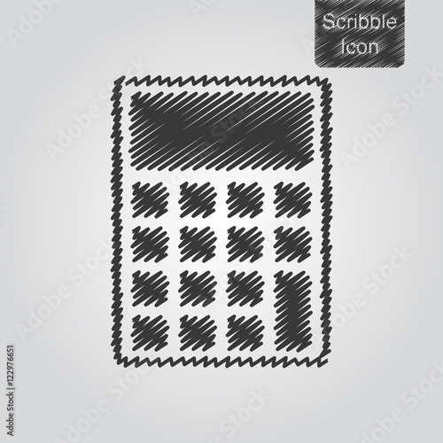 Vector icon of calculator in scribble style