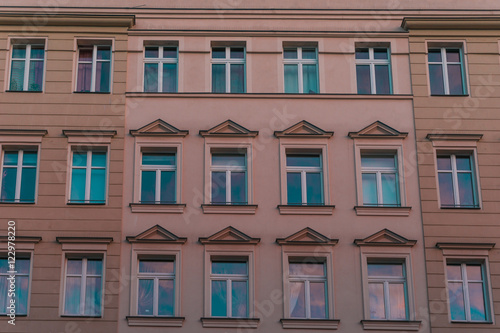 Stylish neo-classical type windows on apartments