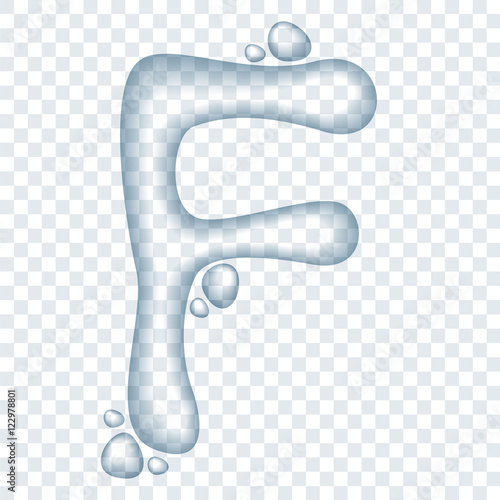 Clear transparent water vector liquid typeface. 